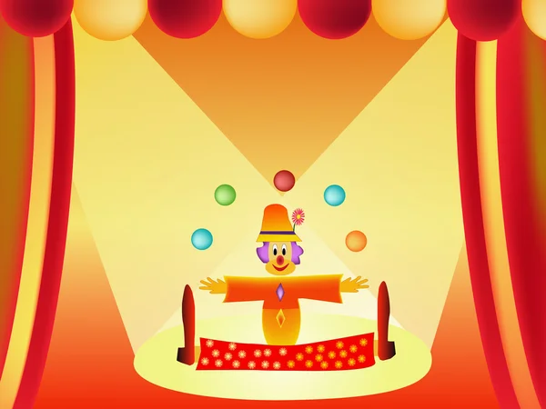 Clown illustrazione cartone animato — Vettoriale Stock