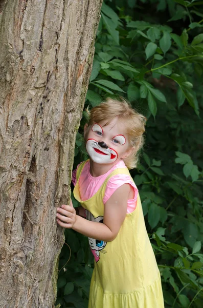 Criança com pintura facial — Fotografia de Stock