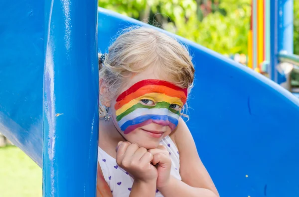 Girl with face painting — Stock Photo, Image