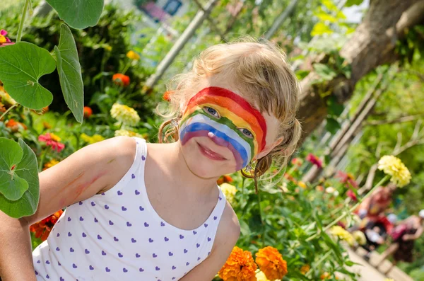 Girl with face painting — Stock Photo, Image