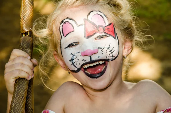 Cat face painting — Stock Photo, Image