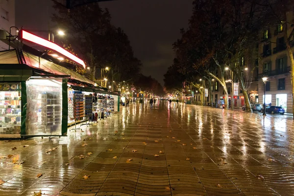 Desember, Barcelona, Rambla, Lluvia —  Fotos de Stock