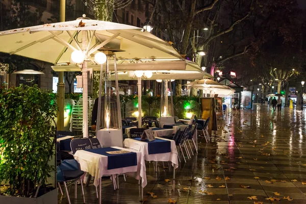 Desember, Barcelona, Rambla, Rain — Stock Photo, Image