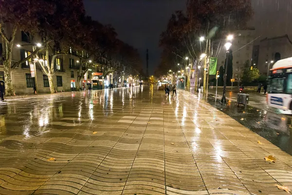 Desember, Barcelone, Rambla, Pluie — Photo