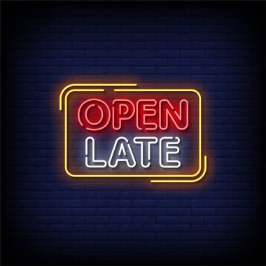 Geç Neon İşaret Biçimi Vektörünü Aç