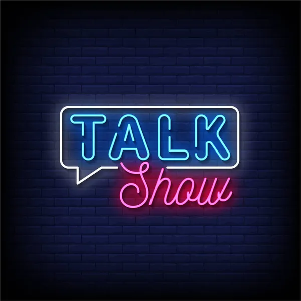 Talk Show Enseigne Néon Illustration Vectorielle Style Néon — Image vectorielle