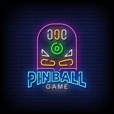 Pinball Game Neon Signs Style Text Vector