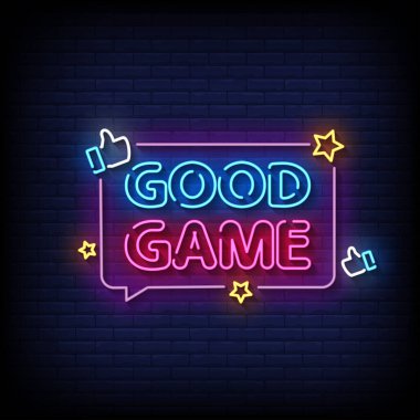 Good Game Neon Signs Style Text Vector