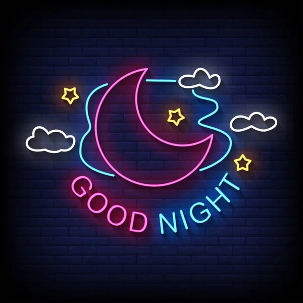 Good Night Sleep Tight Phrase Poster Neon Style Inspirational Quote ...