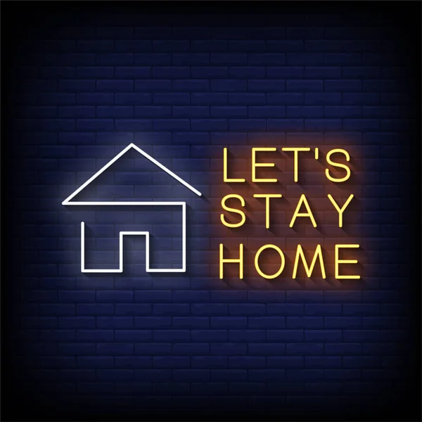 Bleiben Wir Hause Neon Signs Style Text Vector — Stockvektor