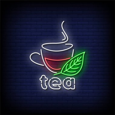 Sıcak çay - Neon reklam panosu işareti