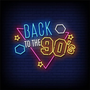 Back to the 90s - Neon billboard sign clipart