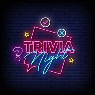 Bilgi yarışması gecesi - Neon reklam panosu işareti