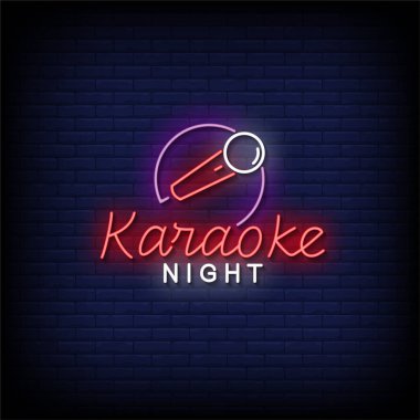 Karaoke gecesi - Neon reklam panosu işareti