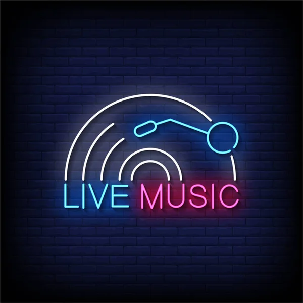 Live Musik Leuchtreklame — Stockvektor