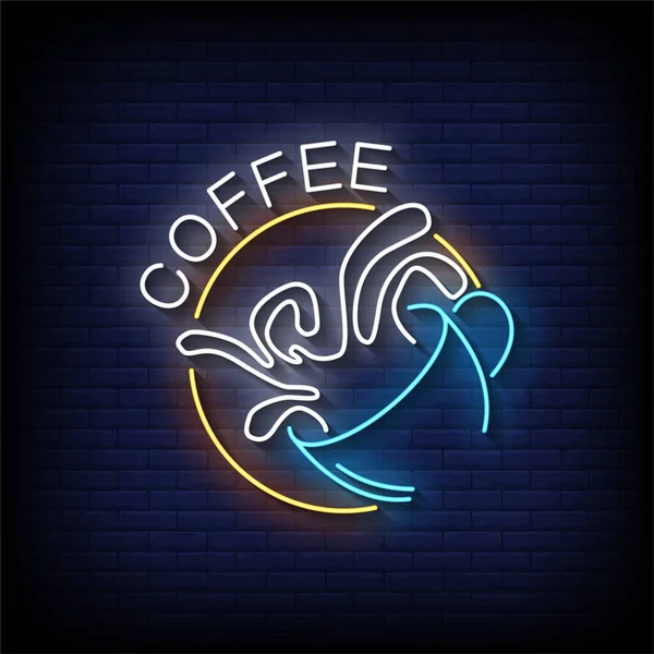 Caffetteria Cartello Neon — Vettoriale Stock