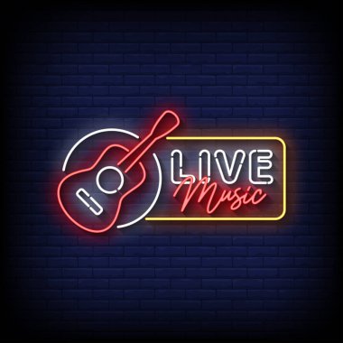 live music - Neon billboard sign illustration