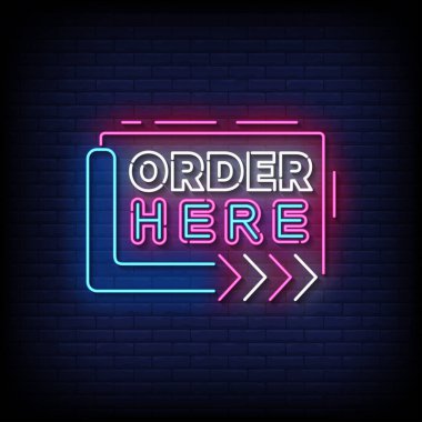 order here - Neon billboard sign illustration