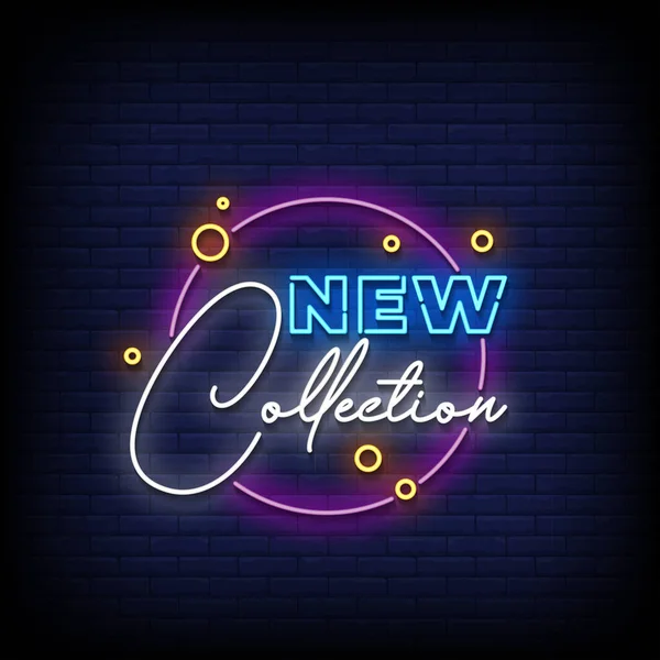 New Collection Neon Billboard Sign Illustration — Vettoriale Stock