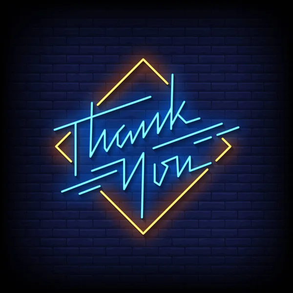 Thank You Neon Billboard Sign Illustration — Vetor de Stock