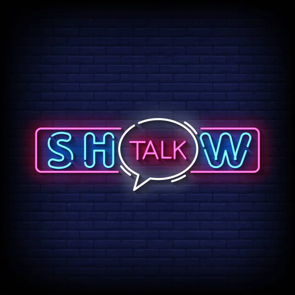 Show Talk Neon Billboard Sign Illustration — ストックベクタ