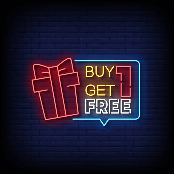 Buy Get Free Neon Billboard Sign Illustration — Stockvektor