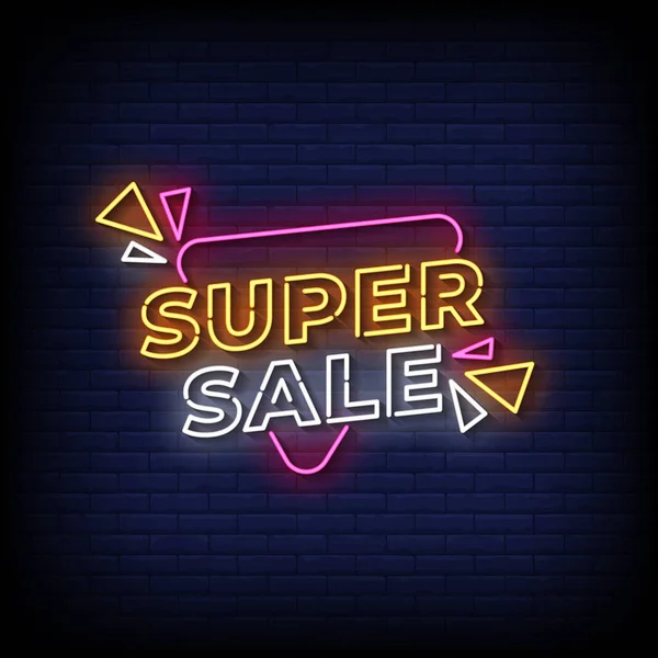 Super Sale Neon Billboard Signs — стоковый вектор