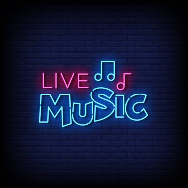 live music - Neon billboard sign illustration