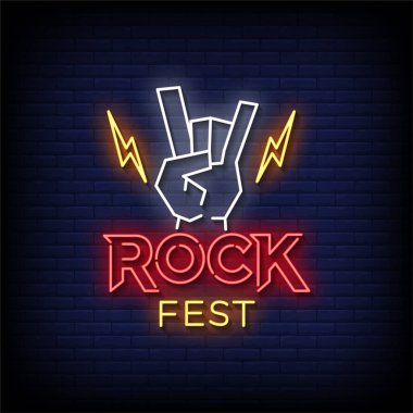 Rock festivalinin neon ikonu