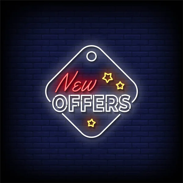 Neon Icon New Offers — Stock Vector