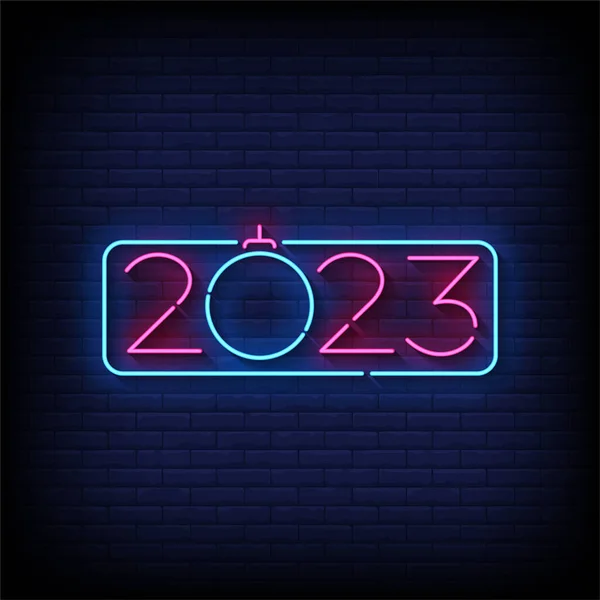 2023年的霓虹灯图标 — 图库矢量图片