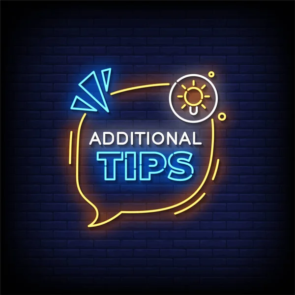 Neon Icon Additional Tips — Stock Vector