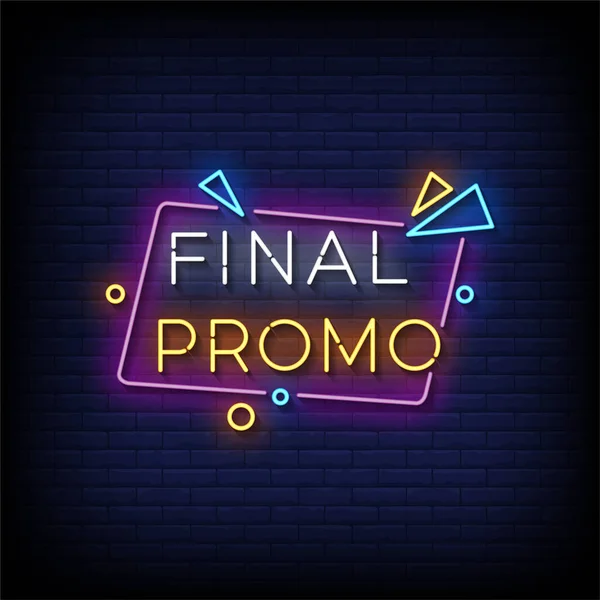 Neon Ikone Der Finalen Promo — Stockvektor