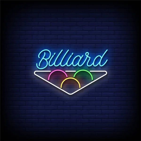 Νέον Εικονίδιο Του Μπιλιάρδου — Διανυσματικό Αρχείο