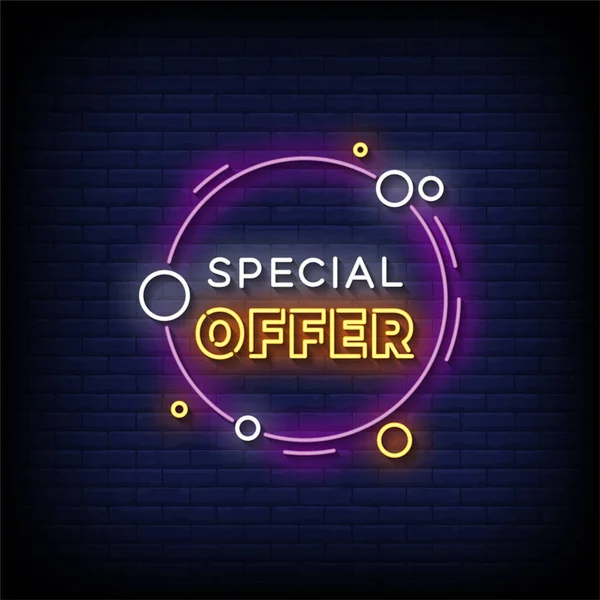 Neon Icon Special Offer — Stock Vector