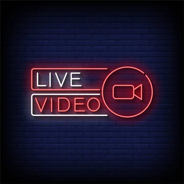 Neon Icon Live Video — стоковый вектор