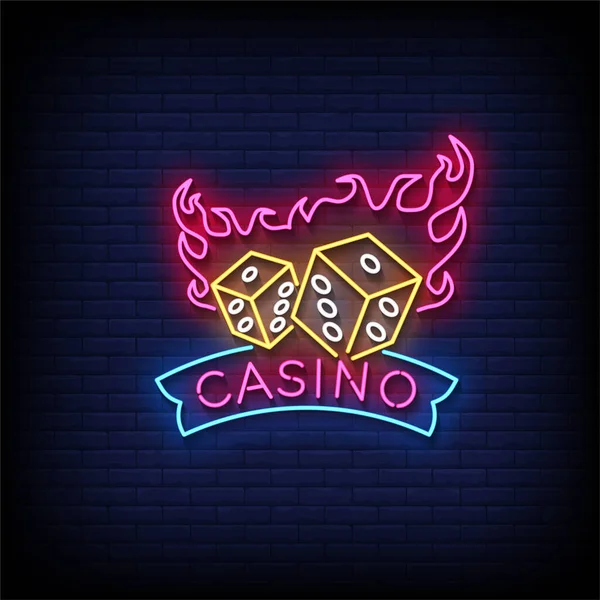 Ícone Néon Casino — Vetor de Stock