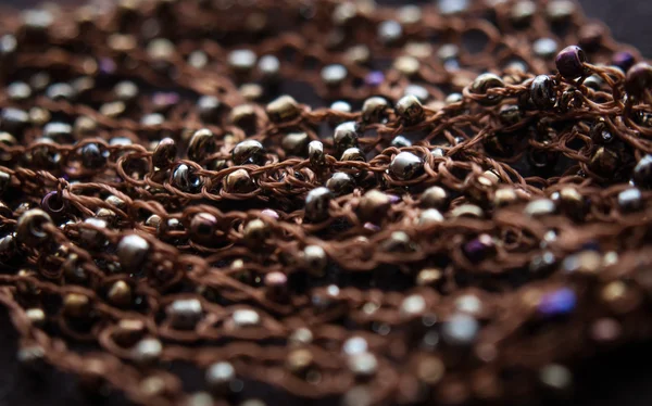 koyu kahverengi boncuk kolye