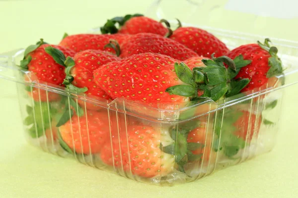Strawberry in plastic package — Stock Photo, Image
