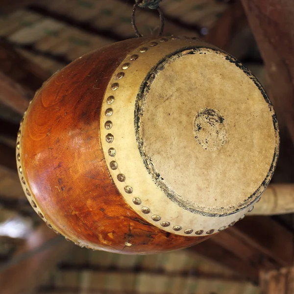 Wooden leather old drum — Stock Photo, Image