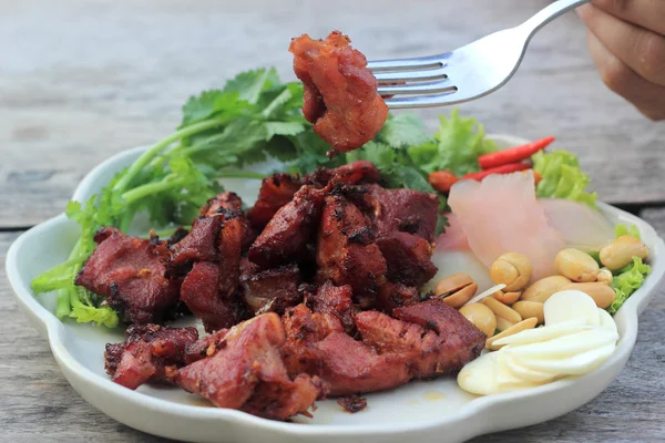 Deep fried Fermented pork rib — Stock Photo, Image