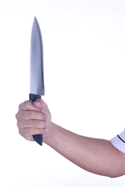Chief cook with knife in his hand — Stock Photo, Image