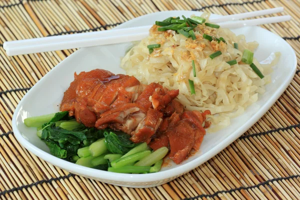 Roast Chicken with egg noodle — Stock Photo, Image