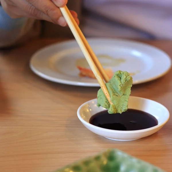 Wasabi ve soya sosu — Stok fotoğraf
