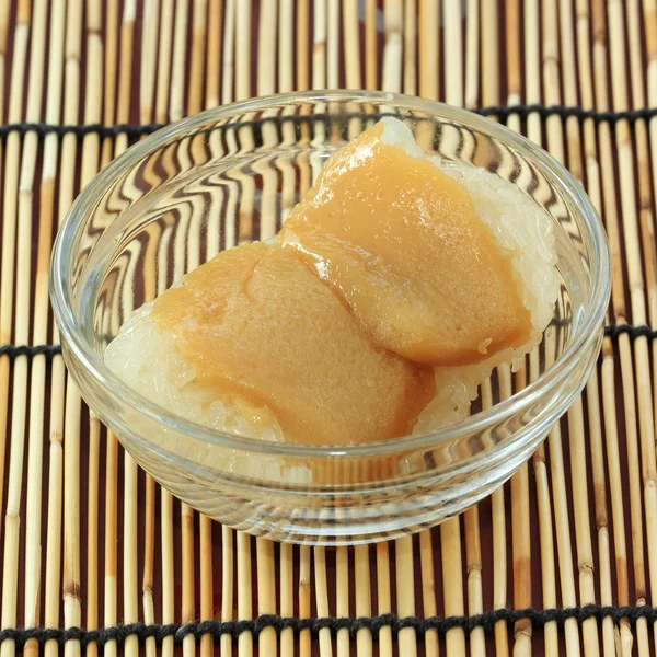 Klebriger Reis mit gedünstetem Pudding — Stockfoto