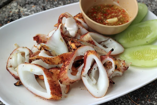 Slice roast squid — Stock Photo, Image