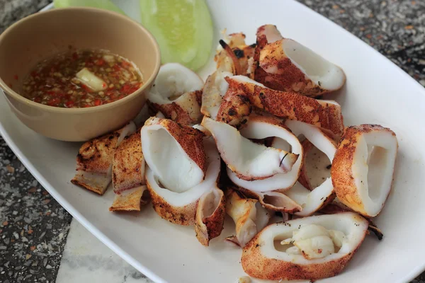 Slice roast squid — Stock Photo, Image