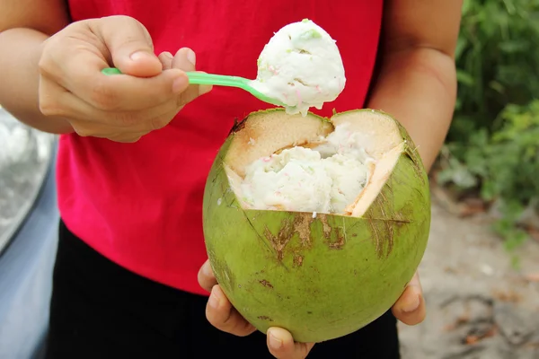 Coconut ice cream — Stock Photo, Image