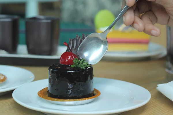 Molten chocolate pudding — Stock Photo, Image