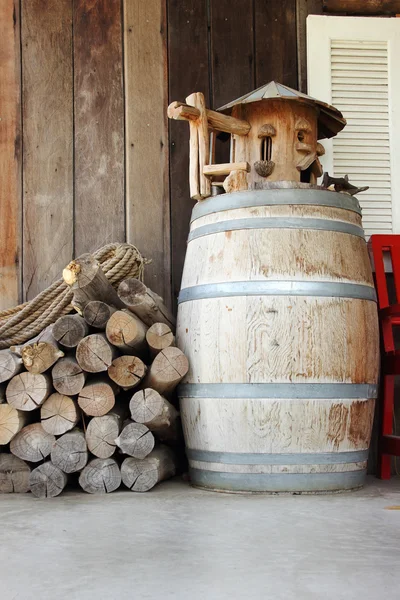 Wooden drum — Stock Photo, Image